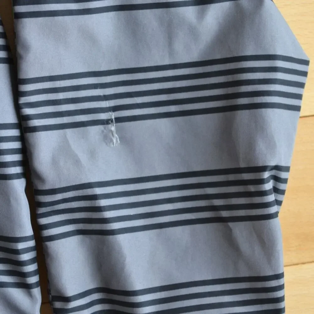 Burton Windbreaker Rain Jacket Striped Gray Size Medium Dryride